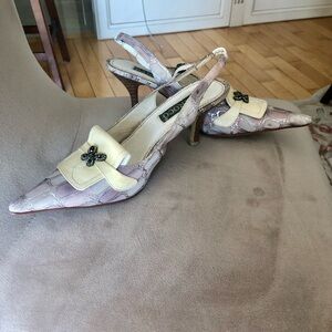 Italian leather sling back shoes